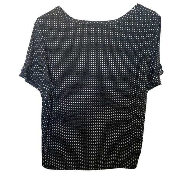 Ann Taylor Factory Black/White Print top, NWT, Size Large - Picture 4 of 8